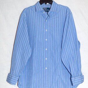 Polo Ralph Lauren Men’s XL Blue Pinstripe French Cuff Dress Shirt